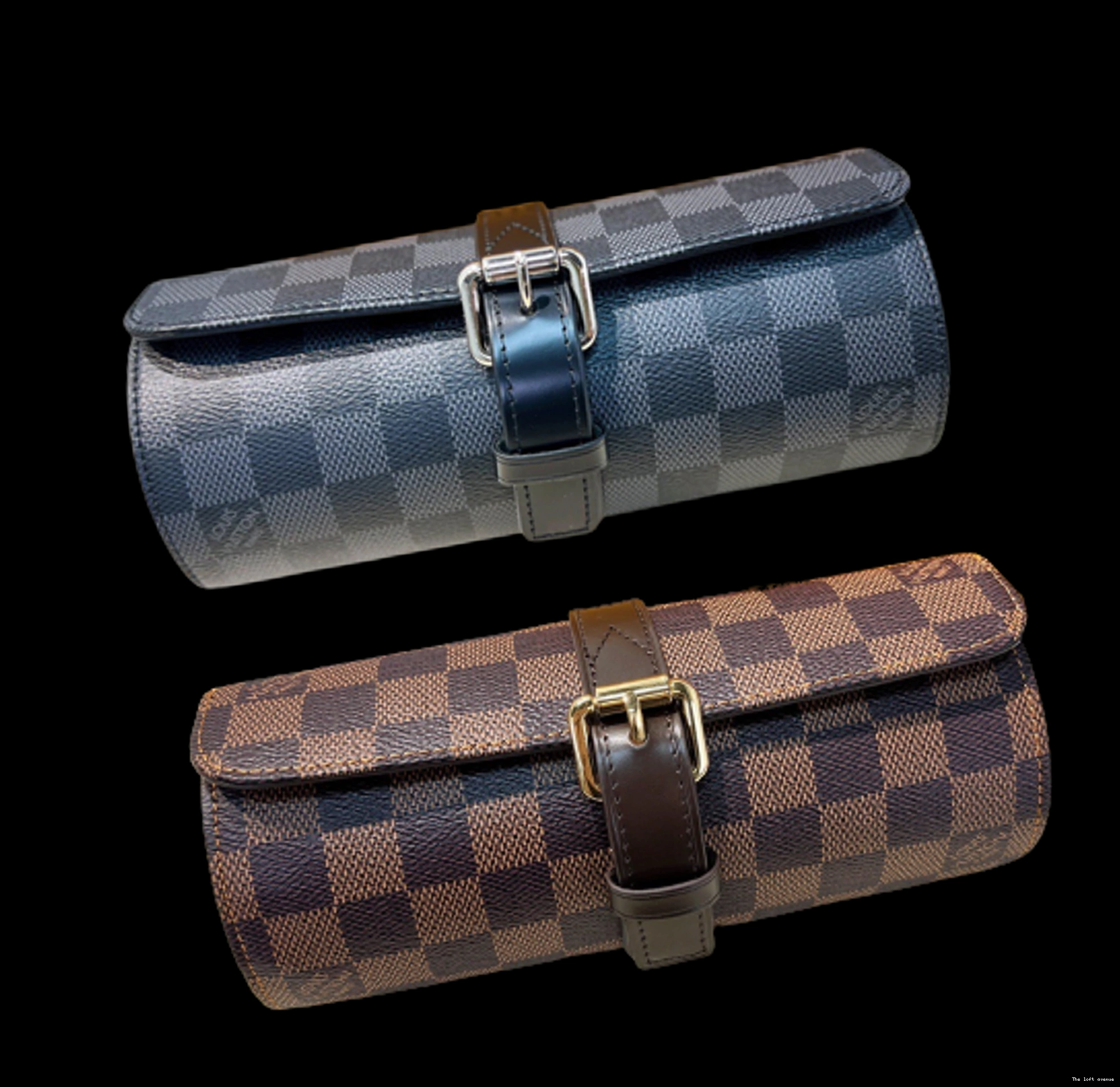 LV CUSTOM CASE WATCH CHECKERED 0809